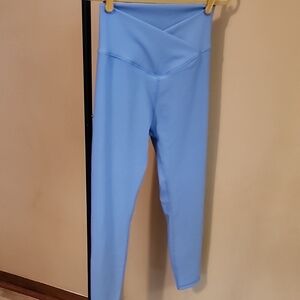 Wilo The Label | Stylish Sky Blue Crossover Leggings